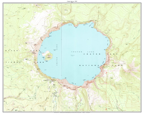 Crater Lake 1985 - Custom USGS Old Topo Map - Oregon