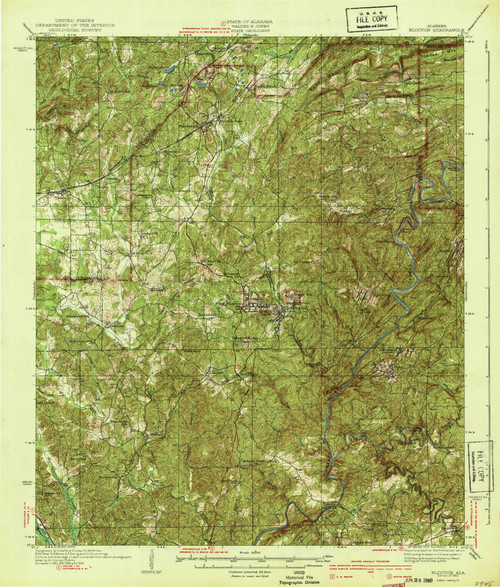 Blocton, Alabama 1940 (1940) USGS Old Topo Map Reprint 15x15 AL Quad 305512