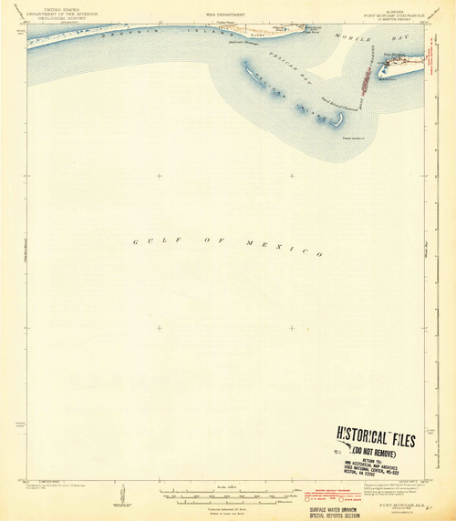 Fort Morgan, Alabama 1942 (1942) USGS Old Topo Map Reprint 15x15 AL Quad 305582