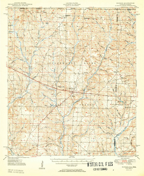 Munson, Florida 1950 (1950) USGS Old Topo Map Reprint 15x15 AL Quad 347569