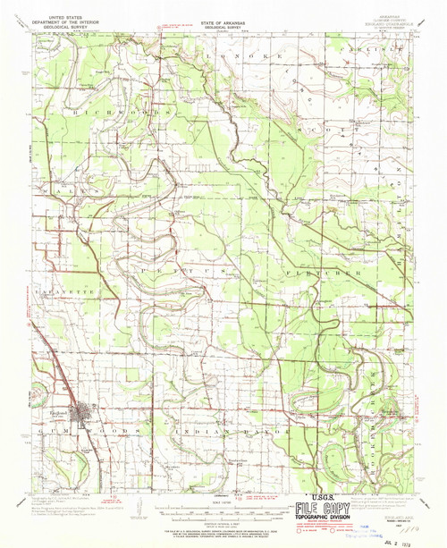England, Arkansas 1937 (1970) USGS Old Topo Map Reprint 15x15 AR Quad 260051