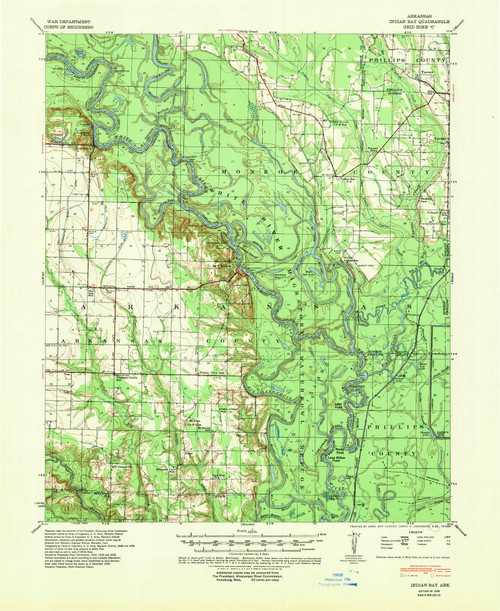 Indian Bay, Arkansas 1939 (1942) USGS Old Topo Map Reprint 15x15 AR Quad 260112