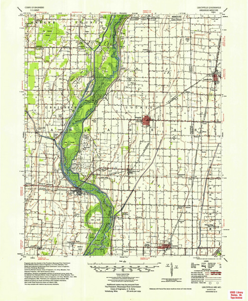 Leachville, Arkansas 1956 (1956) USGS Old Topo Map Reprint 15x15 AR Quad 260148