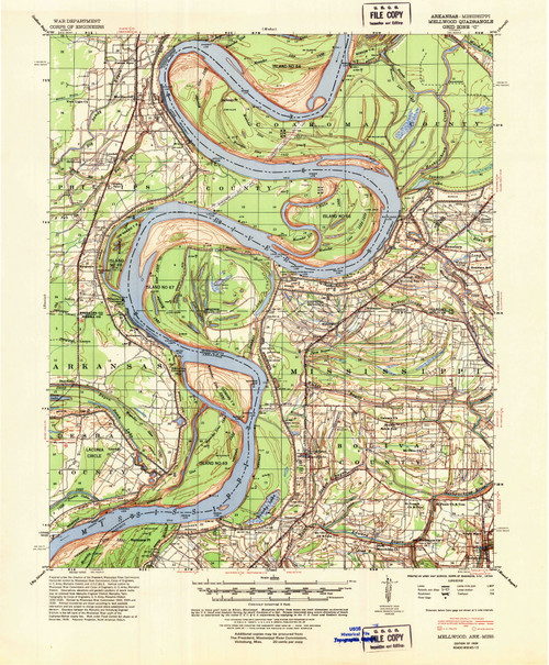 Mellwood, Arkansas 1939 (1952) USGS Old Topo Map Reprint 15x15 AR Quad 260194