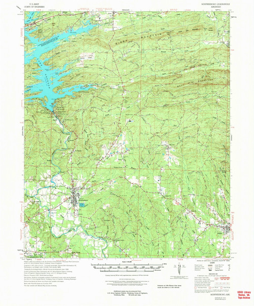 Murfreesboro, Arkansas 1972 (1973) USGS Old Topo Map Reprint 15x15 AR Quad 260217