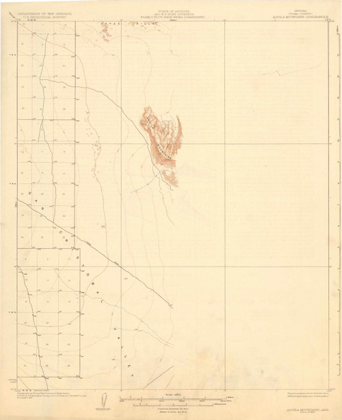 Aguila Mountains, Arizona 1930 (1930) USGS Old Topo Map Reprint 15x15 AZ Quad 464555