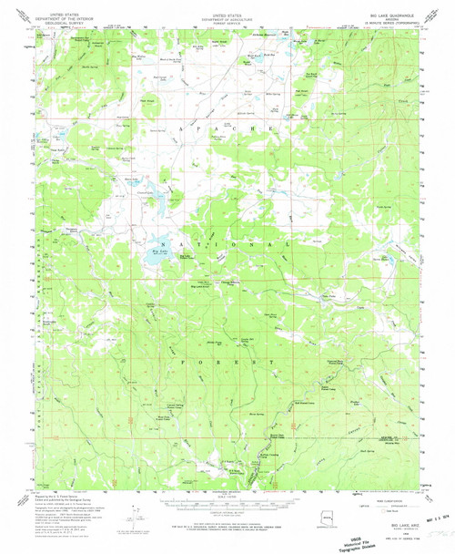 Big Lake, Arizona 1958 (1974) USGS Old Topo Map Reprint 15x15 AZ Quad 314366