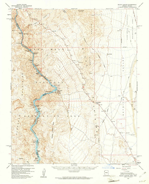 Black Canyon, Arizona 1959 (1961) USGS Old Topo Map Reprint 15x15 AZ Quad 314384