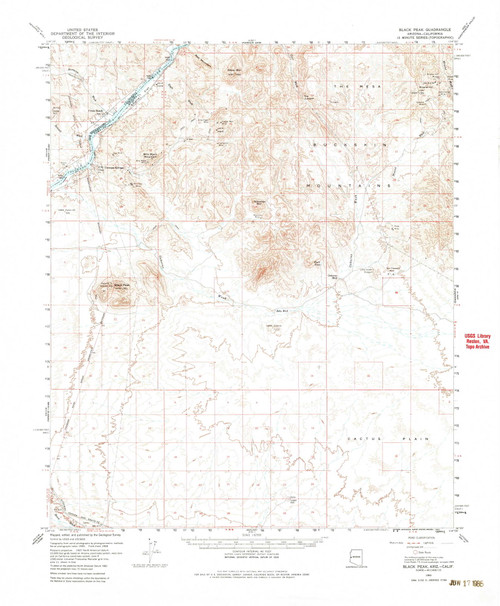 Black Peak, Arizona 1959 (1985) USGS Old Topo Map Reprint 15x15 AZ Quad 314391