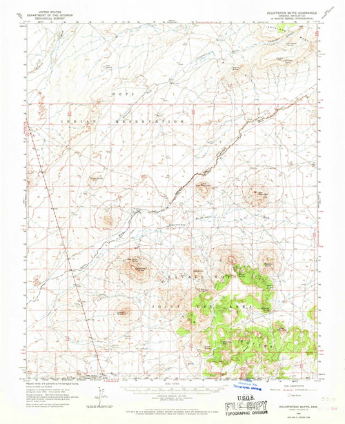 Egloffstein Butte, Arizona 1966 (1968) USGS Old Topo Map Reprint 15x15 AZ Quad 314566