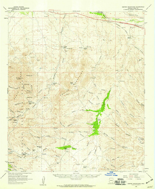 Empire Mountains, Arizona 1958 (1959) USGS Old Topo Map Reprint 15x15 AZ Quad 314582