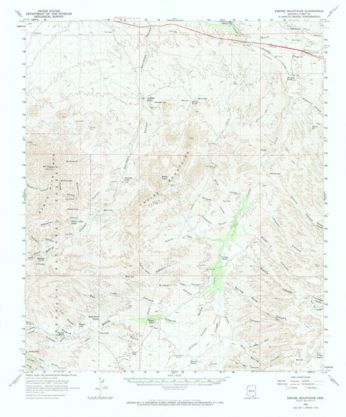 Empire Mountains, Arizona 1958 (1971) USGS Old Topo Map Reprint 15x15 AZ Quad 314583