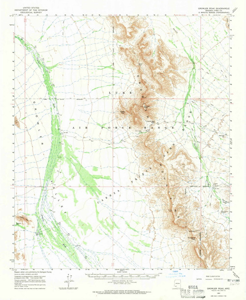 Growler Peak, Arizona 1964 (1965) USGS Old Topo Map Reprint 15x15 AZ Quad 314638