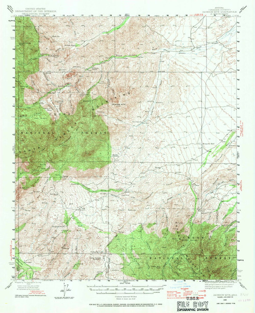 Jackson Mountain, Arizona 1944 (1970) USGS Old Topo Map Reprint 15x15 AZ Quad 314697