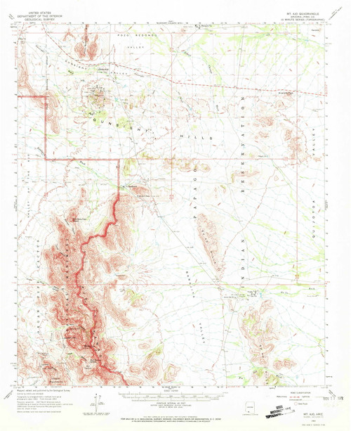 Mount Ajo, Arizona 1963 (1973) USGS Old Topo Map Reprint 15x15 AZ Quad 314834