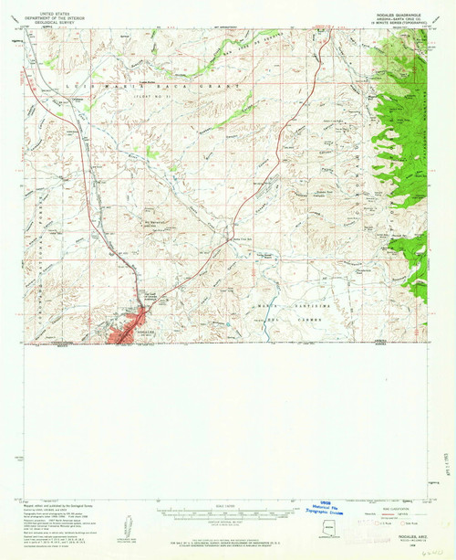 Nogales, Arizona 1958 (1963) USGS Old Topo Map Reprint 15x15 AZ Quad 314851