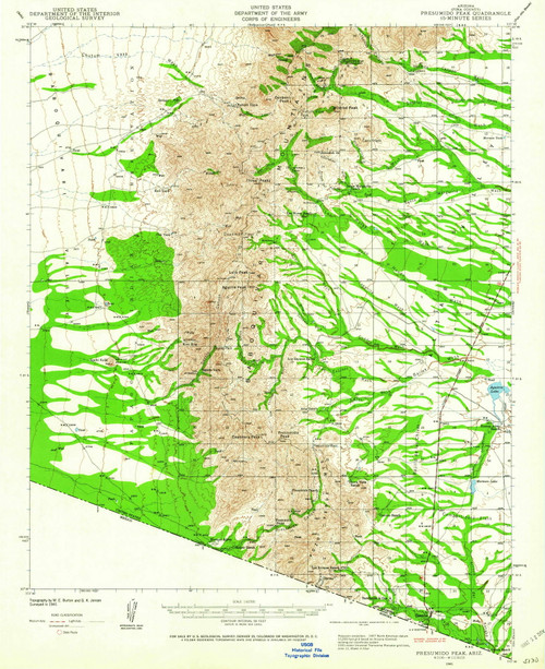 Presumido Peak, Arizona 1941 (1941) USGS Old Topo Map Reprint 15x15 AZ Quad 314930