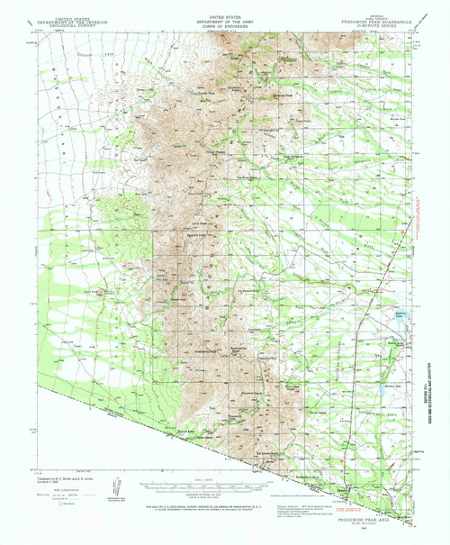 Presumido Peak, Arizona 1941 (1941) USGS Old Topo Map Reprint 15x15 AZ Quad 314929