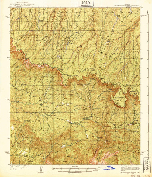Promontory Butte, Arizona 1939 (1939) USGS Old Topo Map Reprint 15x15 AZ Quad 314933
