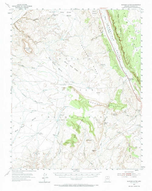 Shinumo Altar, Arizona 1954 (1967) USGS Old Topo Map Reprint 15x15 AZ Quad 315037