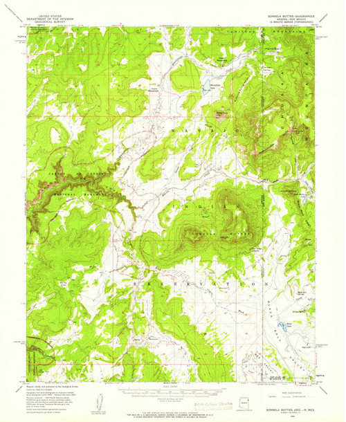 Sonsela Buttes, Arizona 1955 (1959) USGS Old Topo Map Reprint 15x15 AZ Quad 315064