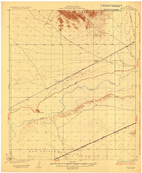 Stoval, Arizona 1930 (1930) USGS Old Topo Map Reprint 15x15 AZ Quad 704637