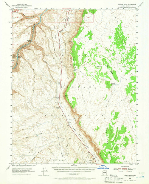 Tanner Wash, Arizona 1954 (1966) USGS Old Topo Map Reprint 15x15 AZ Quad 315092