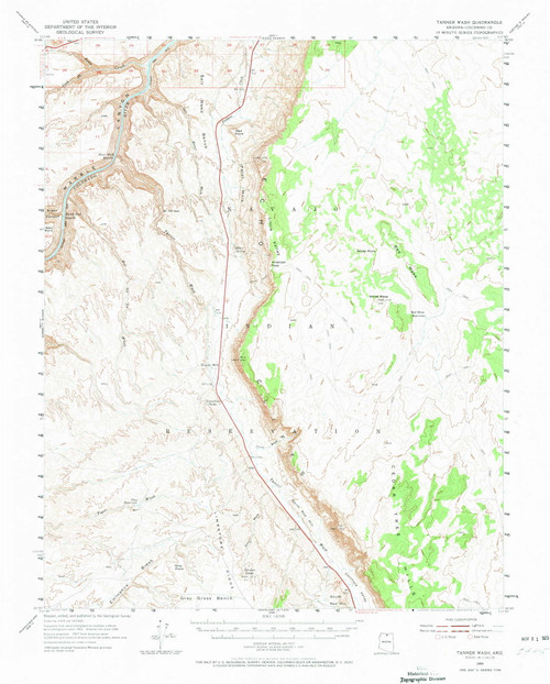 Tanner Wash, Arizona 1954 (1973) USGS Old Topo Map Reprint 15x15 AZ Quad 315094