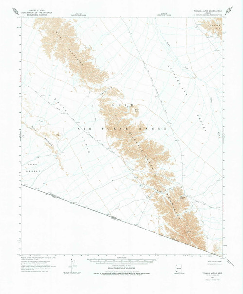 Tinajas Altas, Arizona 1965 (1978) USGS Old Topo Map Reprint 15x15 AZ Quad 315101