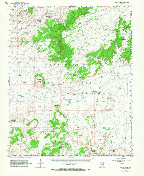 White Cone, Arizona 1966 (1968) USGS Old Topo Map Reprint 15x15 AZ Quad 315177