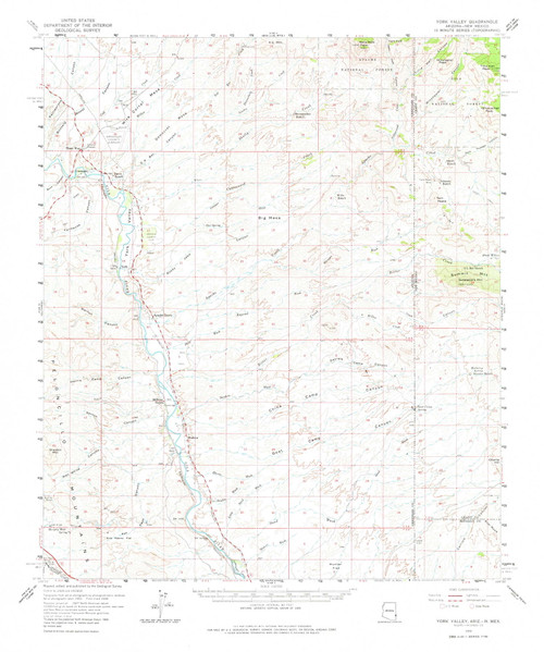 York Valley, Arizona 1959 (1982) USGS Old Topo Map Reprint 15x15 AZ Quad 315210