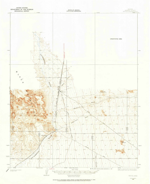 Yucca, Arizona 1927 (1965) USGS Old Topo Map Reprint 15x15 AZ Quad 315213