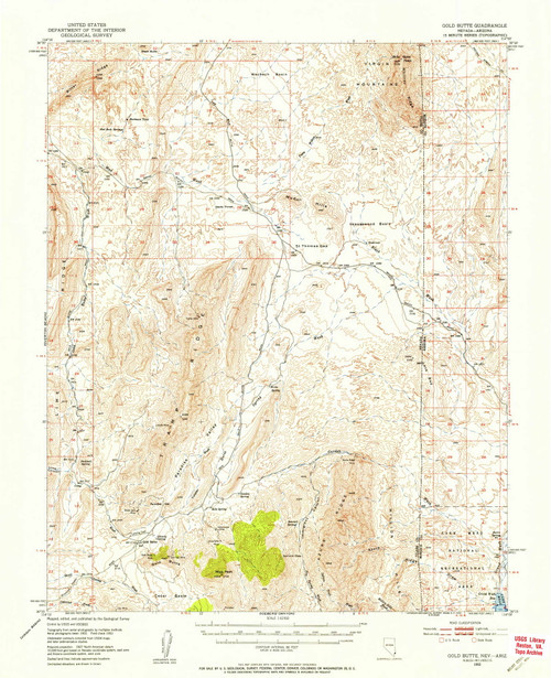 Gold Butte, Nevada 1953 (1955) USGS Old Topo Map Reprint 15x15 AZ Quad 320936