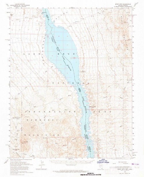 Spirit Mountain, Nevada 1959 (1965) USGS Old Topo Map Reprint 15x15 AZ Quad 321322