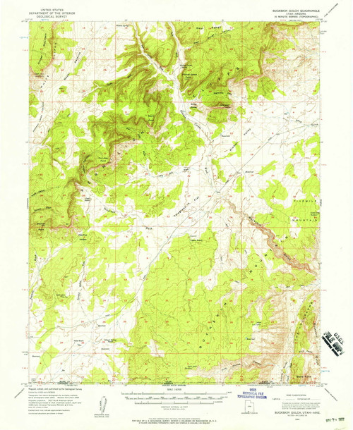 Telegraph Flat, Utah 1954 (1957) USGS Old Topo Map Reprint 15x15 AZ Quad 248342