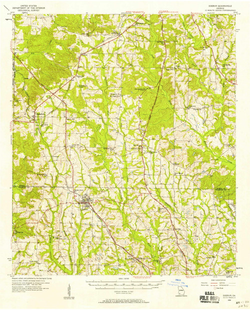 Doerun, Georgia 1956 (1958) USGS Old Topo Map Reprint 15x15 GA Quad 247421