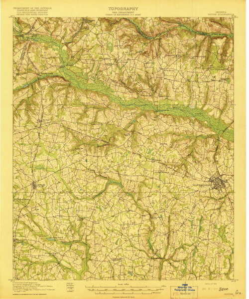 Gough, Georgia 1919 () USGS Old Topo Map Reprint 15x15 GA Quad 247453