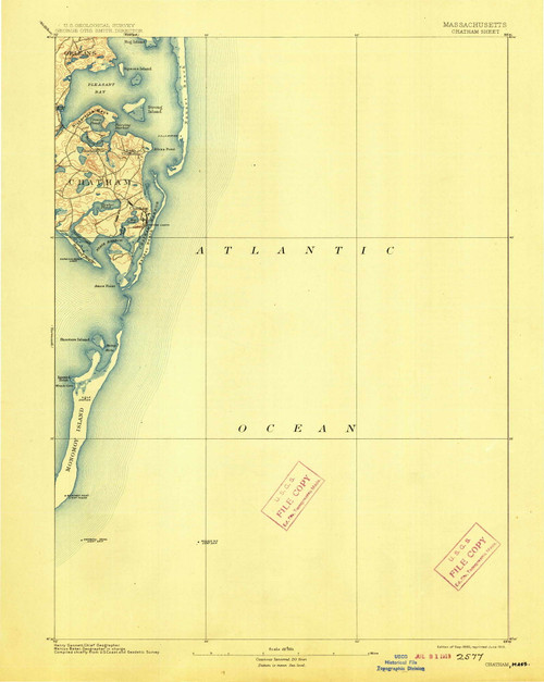 Chatham, Massachusetts 1893 (1913) USGS Old Topo Map Reprint 15x15 MA Quad 352556