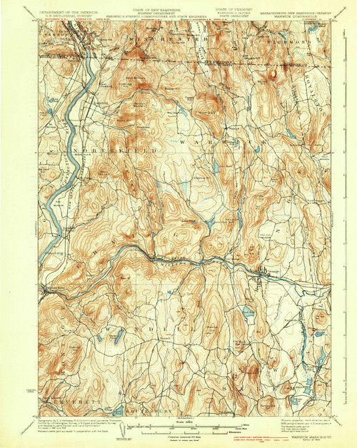 Warwick, Massachusetts 1935 (1935) USGS Old Topo Map Reprint 15x15 MA Quad 353073