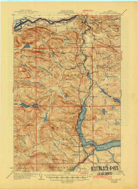 Eagle Lake, Maine 1931 (1944) USGS Old Topo Map Reprint 15x15 ME Quad 807476
