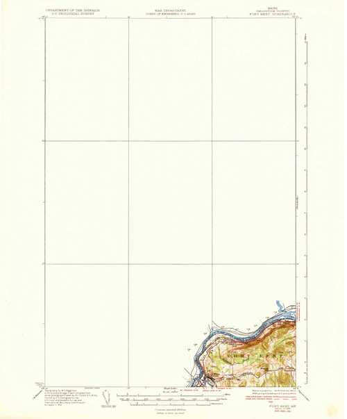 Fort Kent, Maine 1935 (1935) USGS Old Topo Map Reprint 15x15 ME Quad 460406