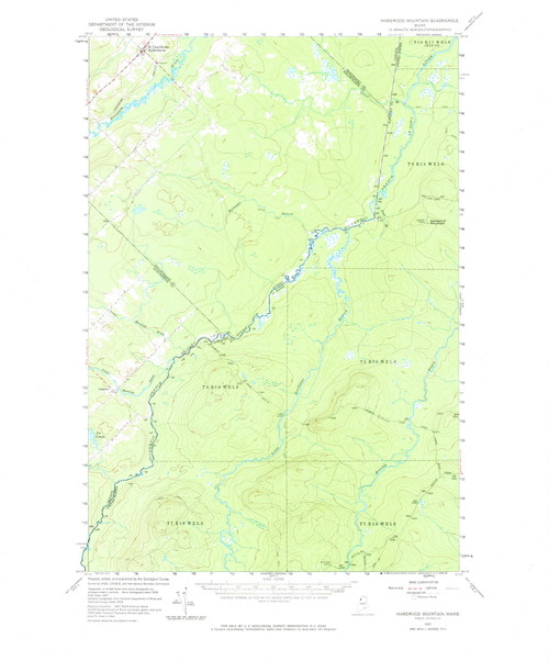 Hardwood Mountain, Maine 1957 (1968) USGS Old Topo Map Reprint 15x15 ME Quad 460474