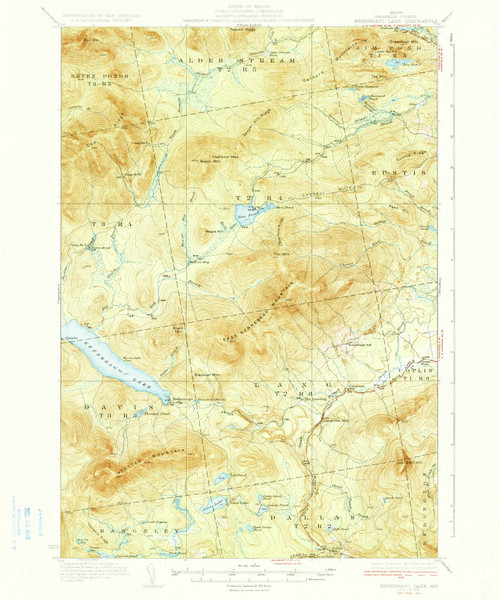 Kennebago Lake, Maine 1936 (1936) USGS Old Topo Map Reprint 15x15 ME Quad 460516