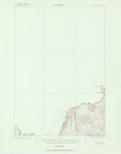 Moose Bog, Maine 1927 (1969) USGS Old Topo Map Reprint 15x15 ME Quad 306666