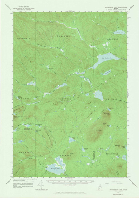 Mooseleuk Lake, Maine 1963 (1965) USGS Old Topo Map Reprint 15x15 ME Quad 306670