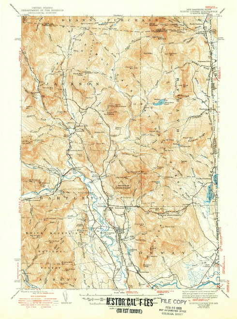 North Conway, New Hampshire 1945 (1950) USGS Old Topo Map Reprint 15x15 ME Quad 330265