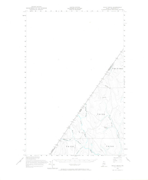 Rocky Brook, Maine 1955 (1966) USGS Old Topo Map Reprint 15x15 ME Quad 460811