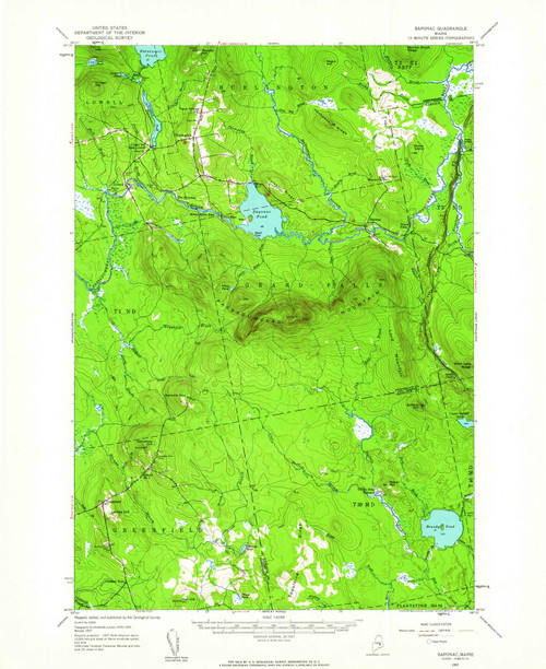 Saponac, Maine 1957 (1963) USGS Old Topo Map Reprint 15x15 ME Quad 460835