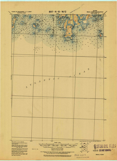 Small Point, Maine 1919 (1919) USGS Old Topo Map Reprint 15x15 ME Quad 807676