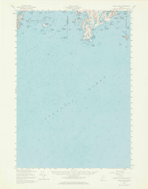 Small Point, Maine 1957 (1969) USGS Old Topo Map Reprint 15x15 ME Quad 306786